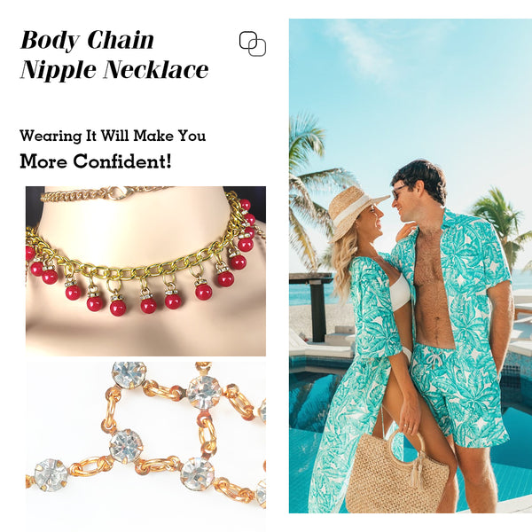 Maillot de bain creux en strass doré avec pinces à tétons 