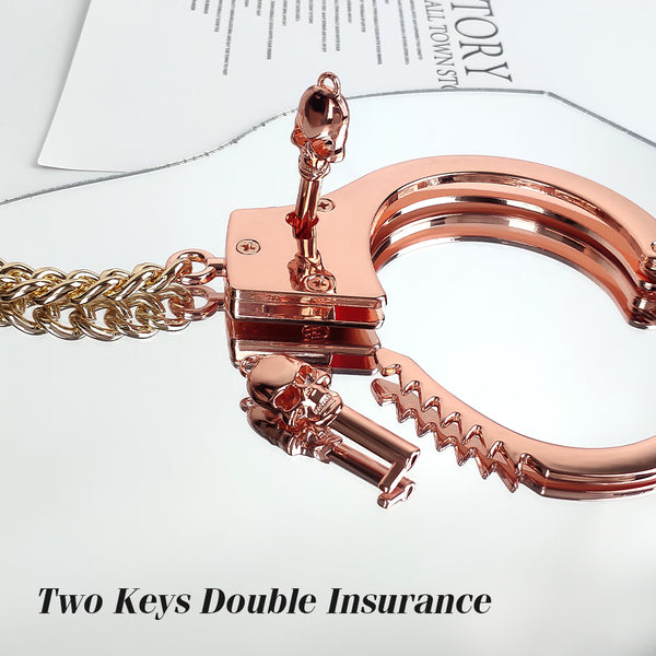 Menottes de retenue BDSM en métal doré pour cosplay sexuel 