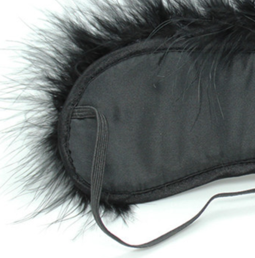 Leopard Satin Eye Mask with Feather BDSM Sex Blindfold