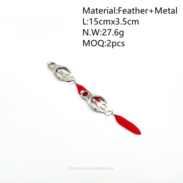 Pinces à tétons, accessoires sexuels, pinces à seins en plumes