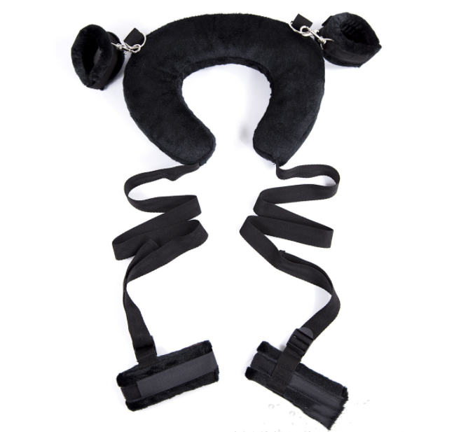 Harnais de cou rembourré de retenue BDSM avec menottes et menottes aux chevilles
