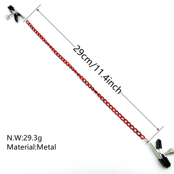 Pinces à tétons avec chaîne pour jeux sexuels