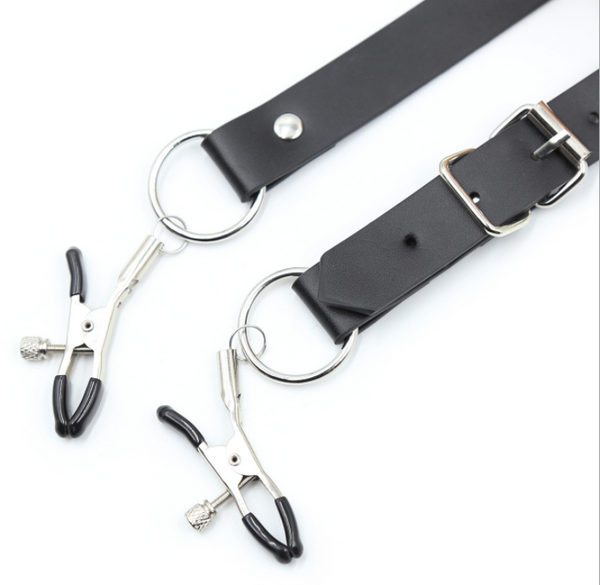 Pinces à tétons avec ceinture réglable pour jeux SM 