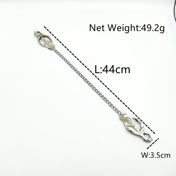 BDSMニップルクローバークランプ（チェーン付き）