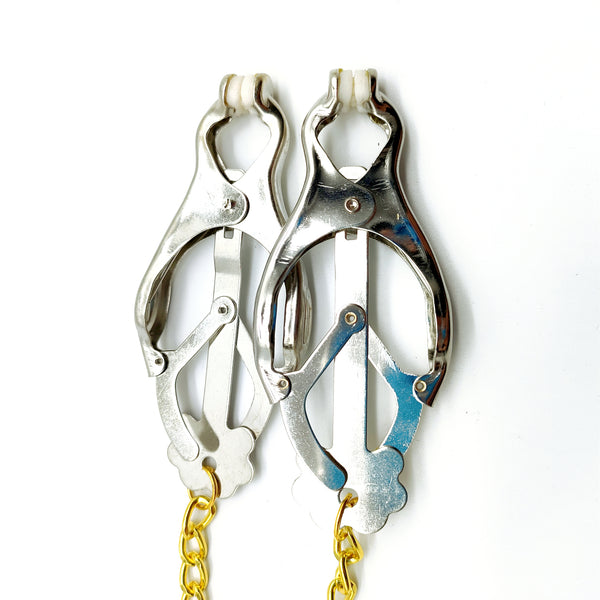 BDSMゲーム用チェーン付きニップルクランプ