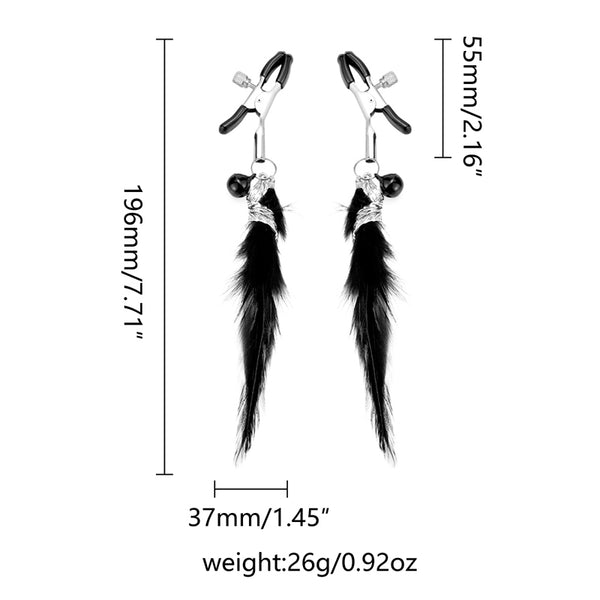 Pinces à tétons en plumes, accessoires sexuels