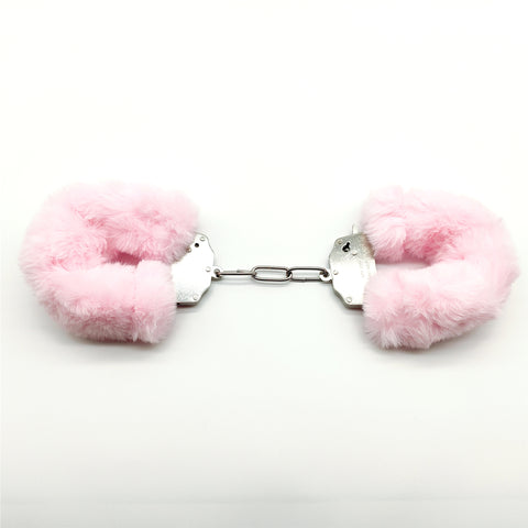 Pink Plush Handcuffs for Sex Games