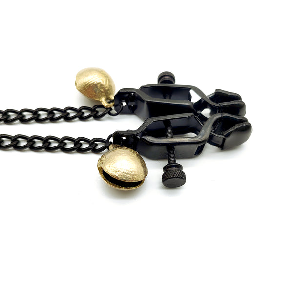 Pinces à tétons avec cloche en bronze pour le plaisir sexuel