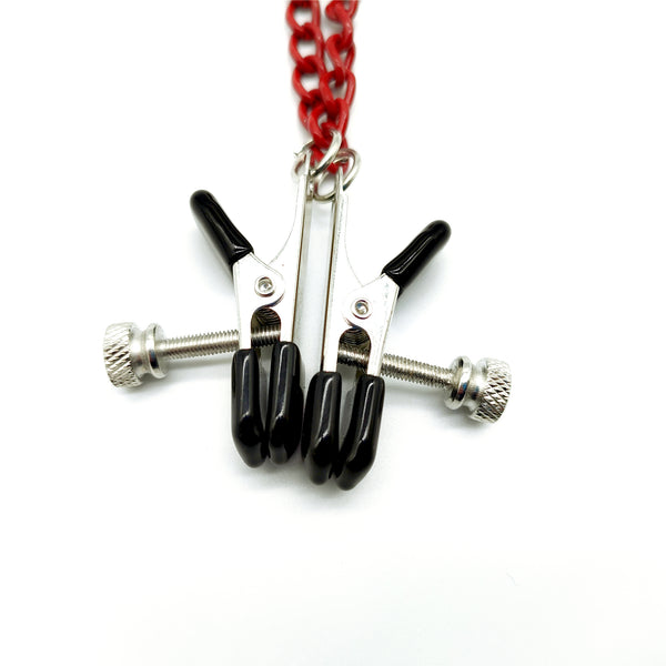 Pinces à tétons avec chaîne pour jeux sexuels