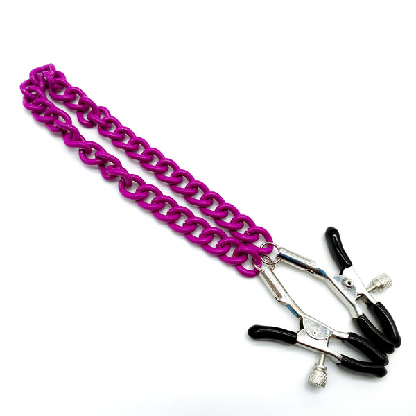 セックスの快感のためのチェーン付きニップルクリップ