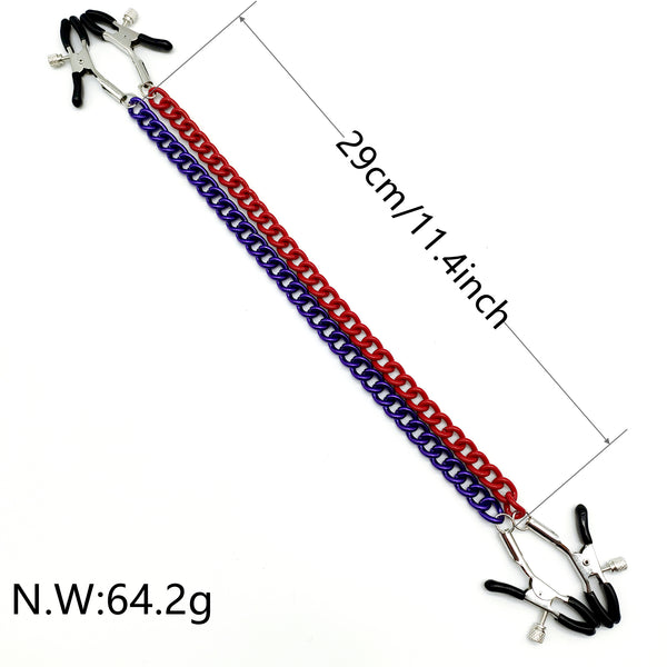 Pinces à tétons avec chaîne 