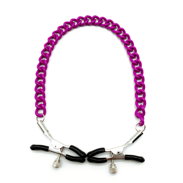 セックスの快感のためのチェーン付きニップルクリップ