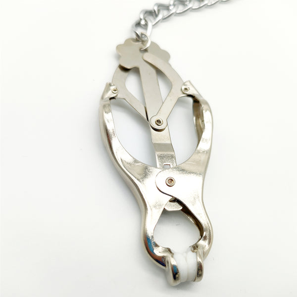 BDSMニップルクローバークランプ（チェーン付き）