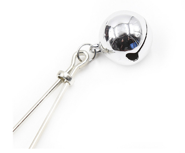 Pinces à tétons en acier avec cloche argentée