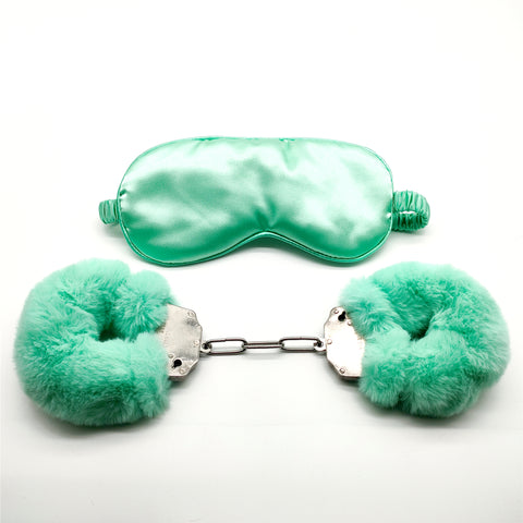 2pcs Bondage Suit Blindfold  and Handcuffs