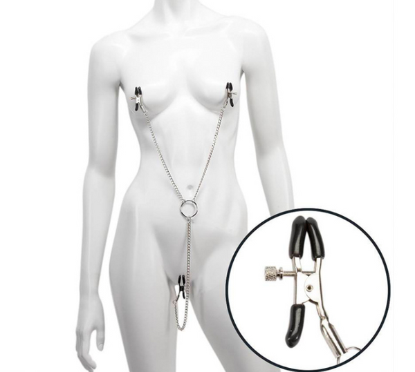 Pinces à tétons avec clips pour clitoris