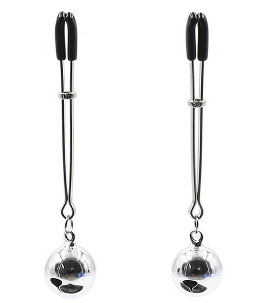 Pinces à tétons en acier avec cloche argentée