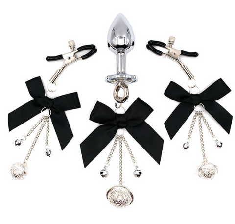 2pcs SM Set Nipple Clamps Anal Plug