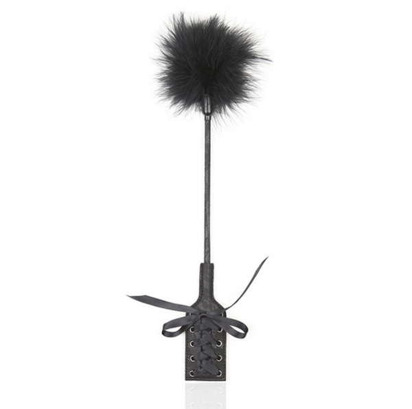Pagaie de fessée BDSM à deux têtes avec plumes et chatouillement 