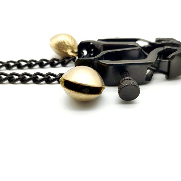 Pinces à tétons avec cloche en bronze pour le plaisir sexuel