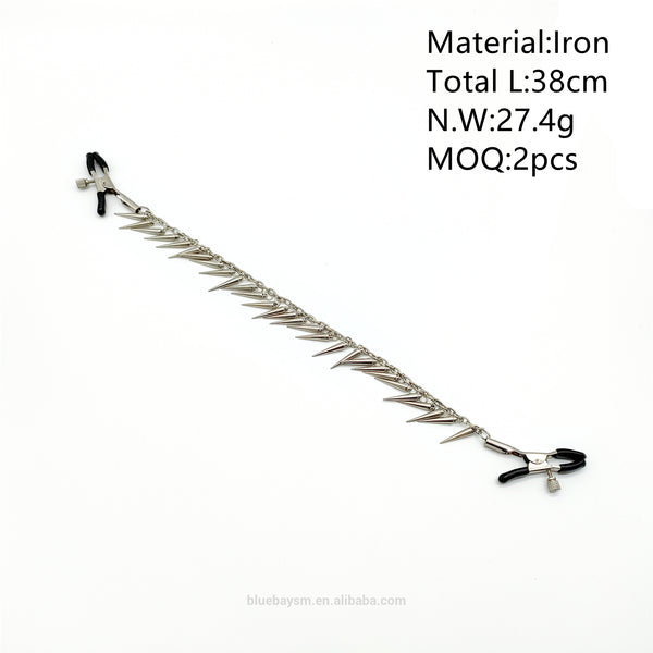 Pinces à tétons avec chaîne pour jeux sexuels