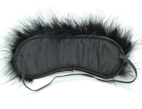 Leopard Satin Eye Mask with Feather BDSM Sex Blindfold
