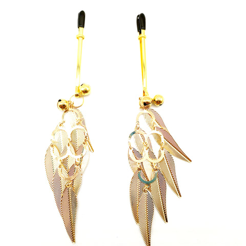 Gold Nipple Clamps with Bells Sex Toys