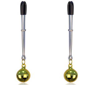 Pinces à tétons en acier avec cloche argentée