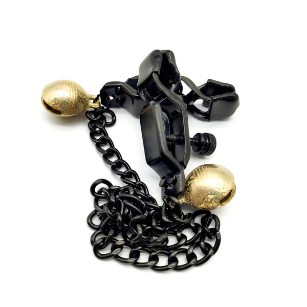 Pinces à tétons avec cloche en bronze pour le plaisir sexuel