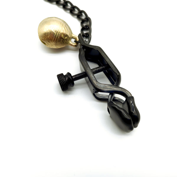 Pinces à tétons avec cloche en bronze pour le plaisir sexuel