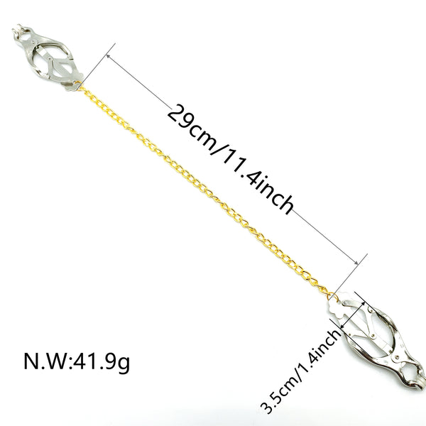 BDSMゲーム用チェーン付きニップルクランプ