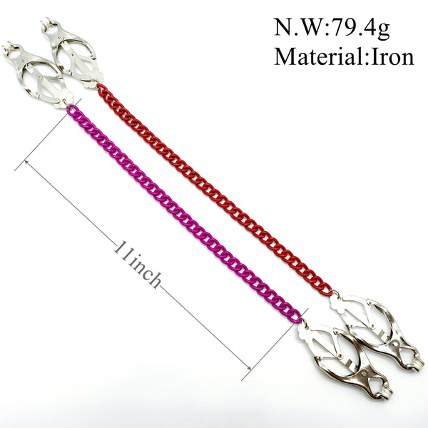 BDSMゲーム用チェーン付きニップルクランプ