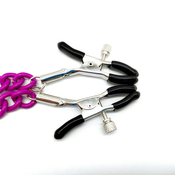 セックスの快感のためのチェーン付きニップルクリップ