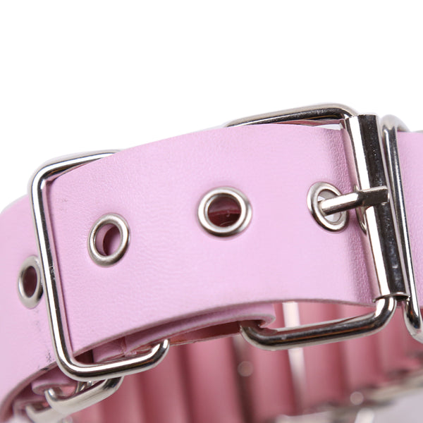 Menottes de cheville en PU avec accessoires de chaîne
