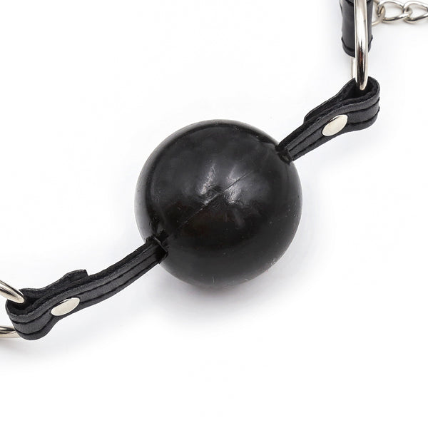 Mouth Ball Gag with  PU TPR Metal Adult Sex Play 60 cm