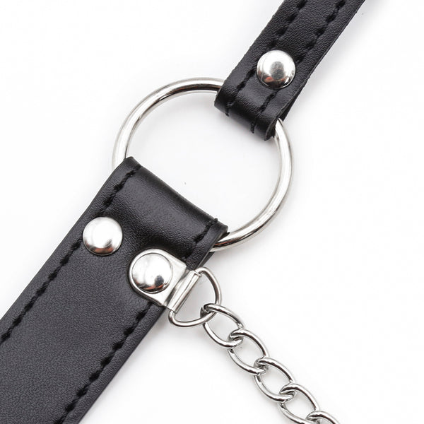 Mouth Ball Gag with  PU TPR Metal Adult Sex Play 60 cm