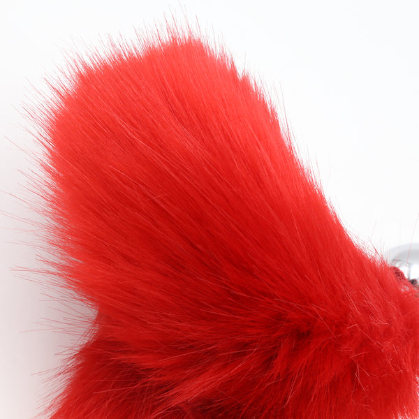 Faux Fur Rabbit Tail With Metal Anal Plug
