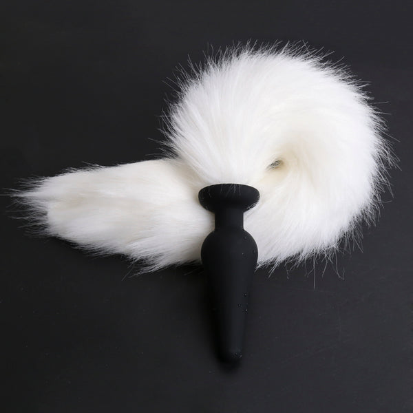 Faux Fur Rabbit Tail with Metal Anal Plug