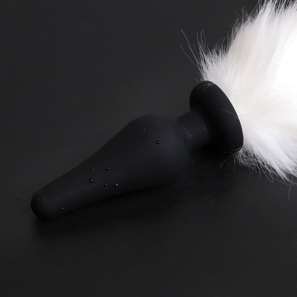 Faux Fur Rabbit Tail with Metal Anal Plug