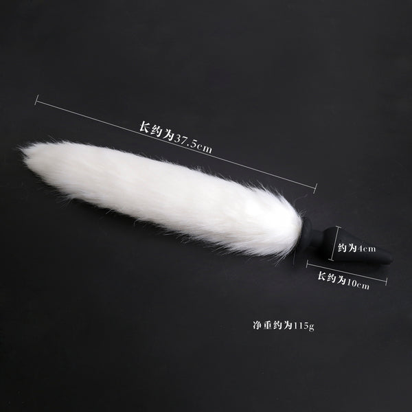 Faux Fur Rabbit Tail with Metal Anal Plug