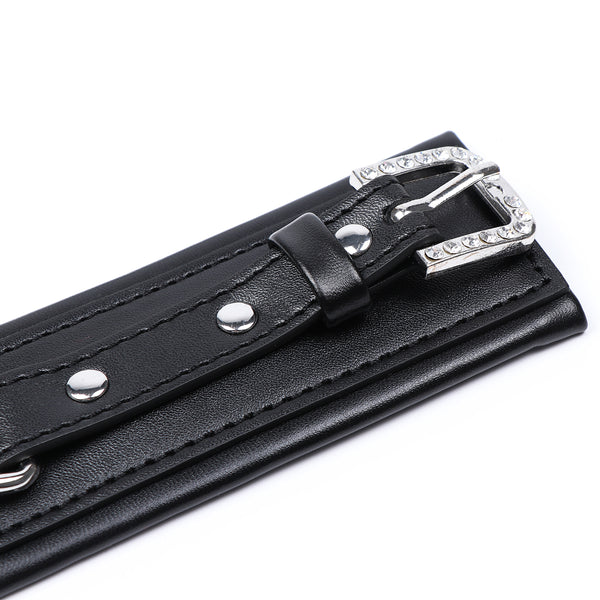 PU Leather Ankle Cuffs With Chain Accessories
