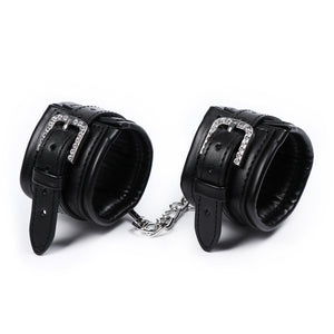 PU Handcuffs Wrist Restraints With Chain
