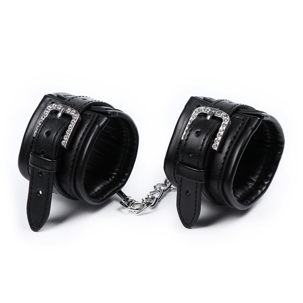 PU Handcuffs Wrist Restraints With Chain