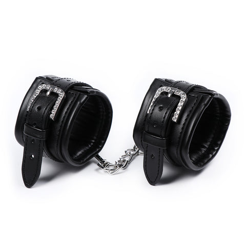 PU Handcuffs Wrist Restraints With Chain