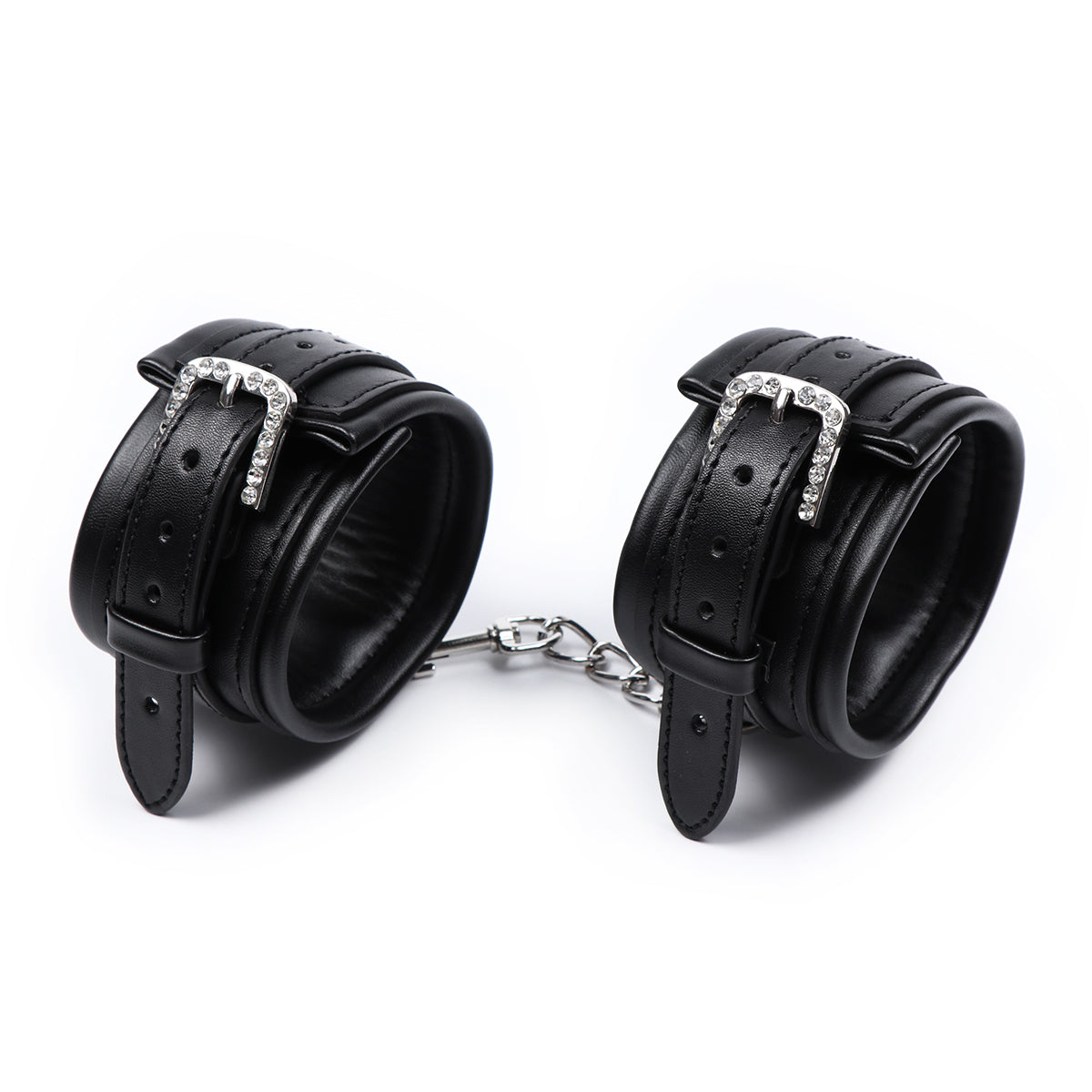 PU Leather Ankle Cuffs With Chain Accessories
