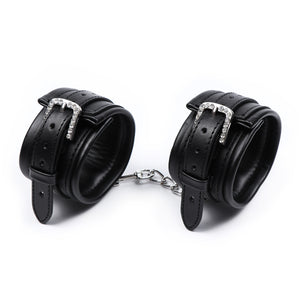 PU Leather Ankle Cuffs With Chain Accessories