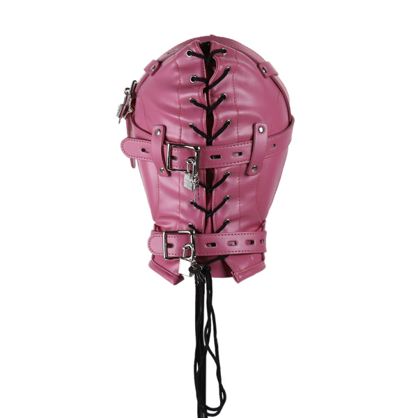 Dark Red Fully Enclosed Hood SM Toys Sex Adult Confinement