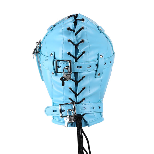 Fully Enclosed Hood SM Toys Sex Adult Confinement Haze Blue