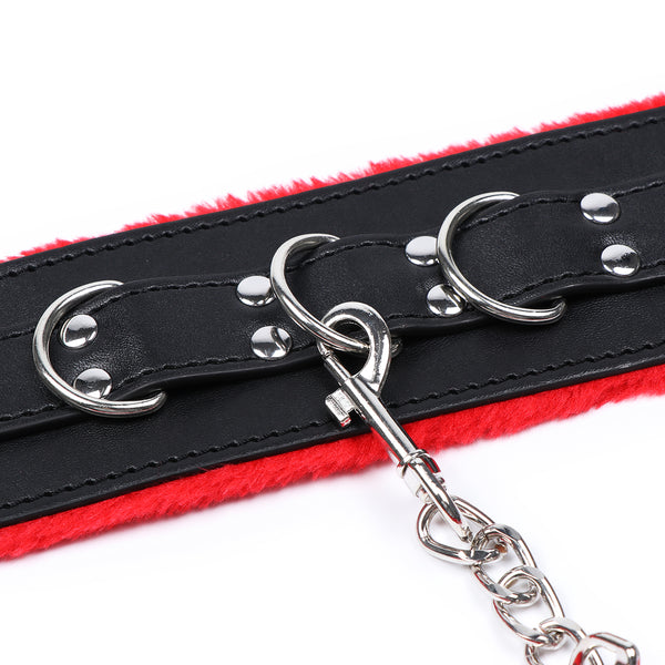 PU Ankle Cuffs With Metal Accessories