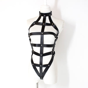 Lingerie Turtleback en cuir émaillé SM Play